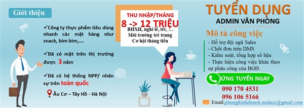 TUYỂN DỤNG ADMIN